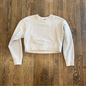 Nike supercrop sweatshirt in oatmeal and gold